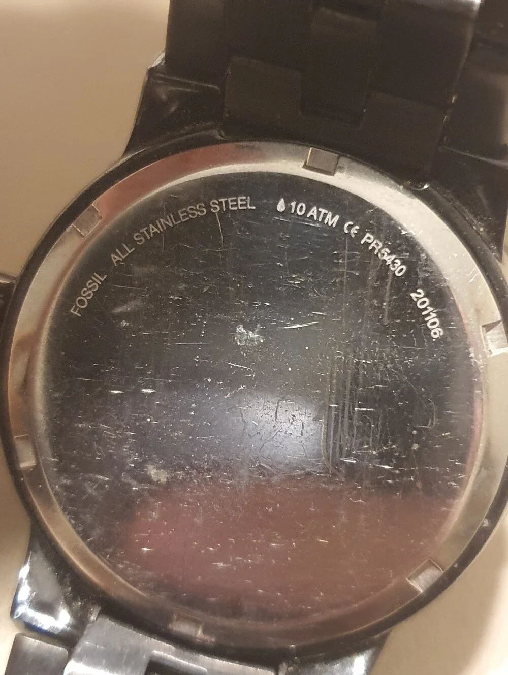 Fossil Black Stainless Steel Ford Logo Men's Watch For Band Repair